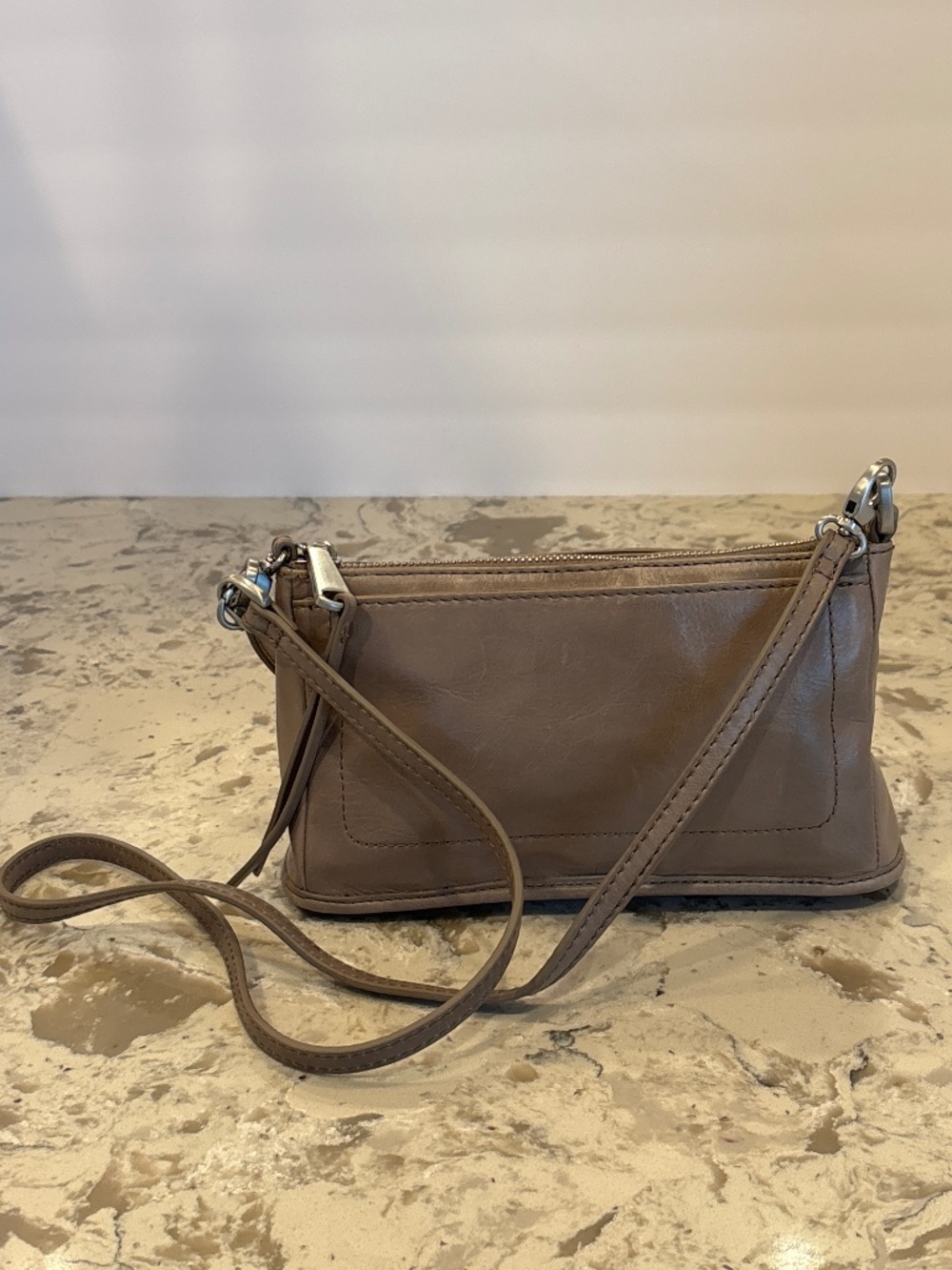 HOBO Cadence Taupe Leather Crossbody Handbag